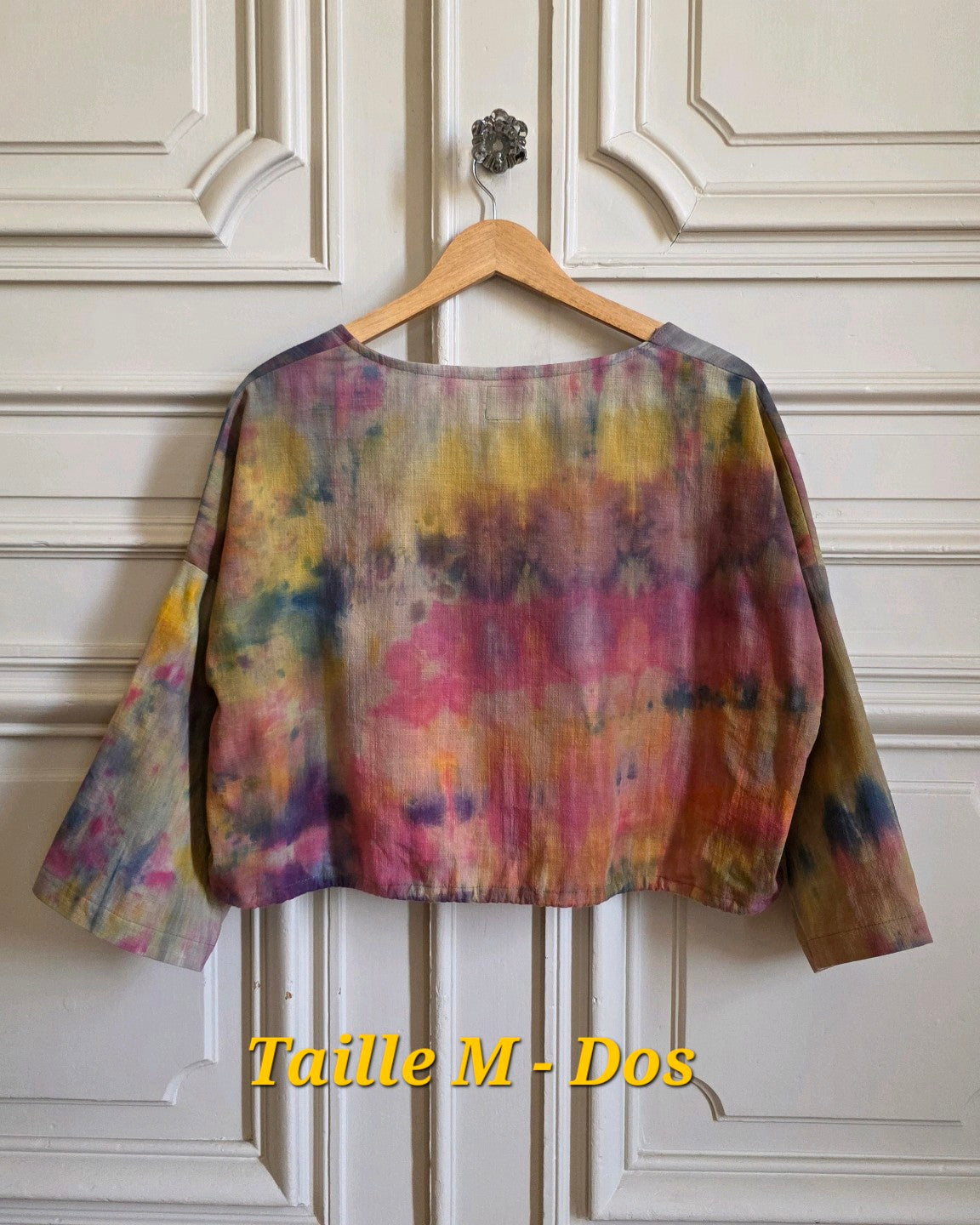 Dos de la blouse Patines en lin coton tie & dye, taille M.