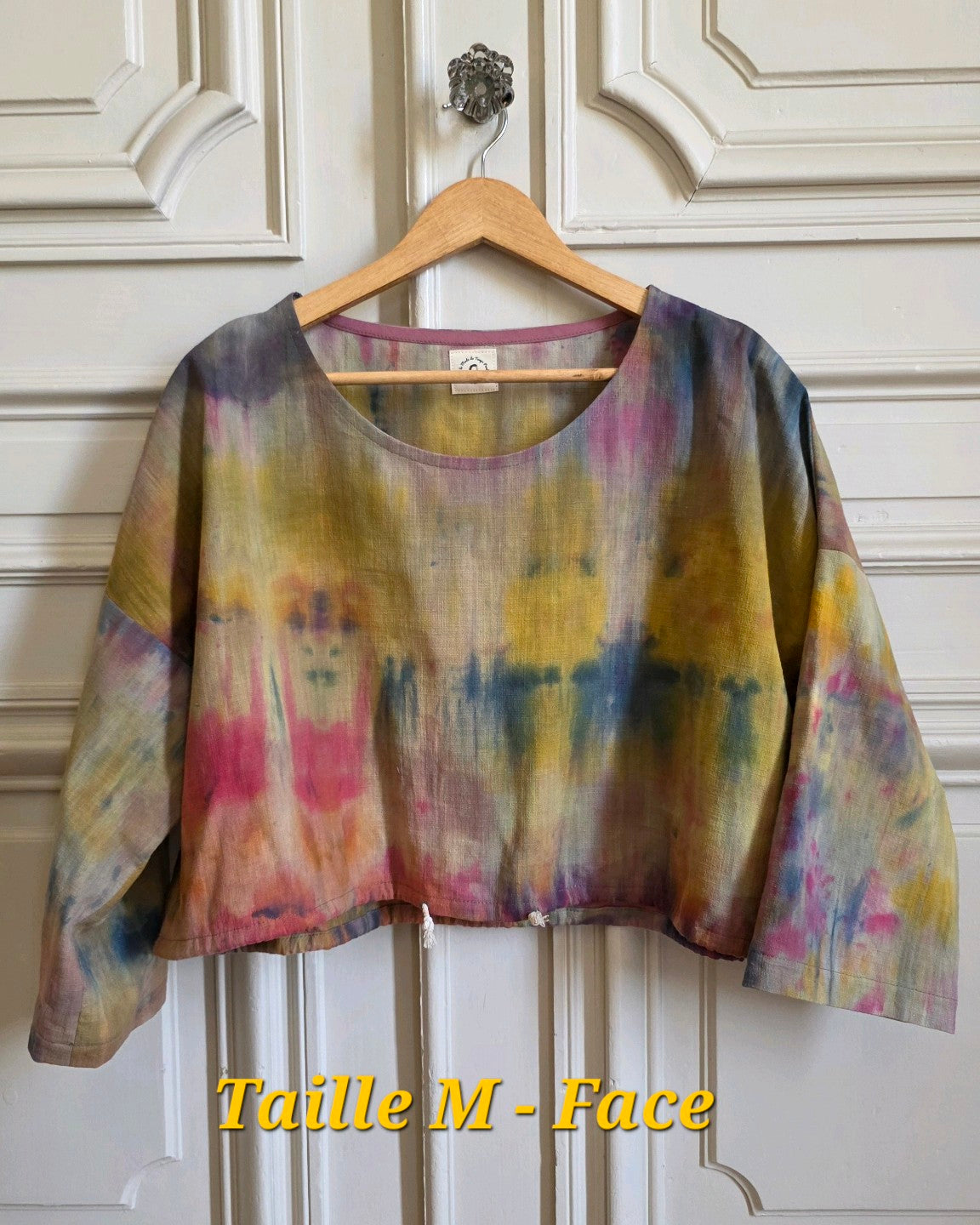 Face de la blouse Patines en lin coton tie & dye, taille M.