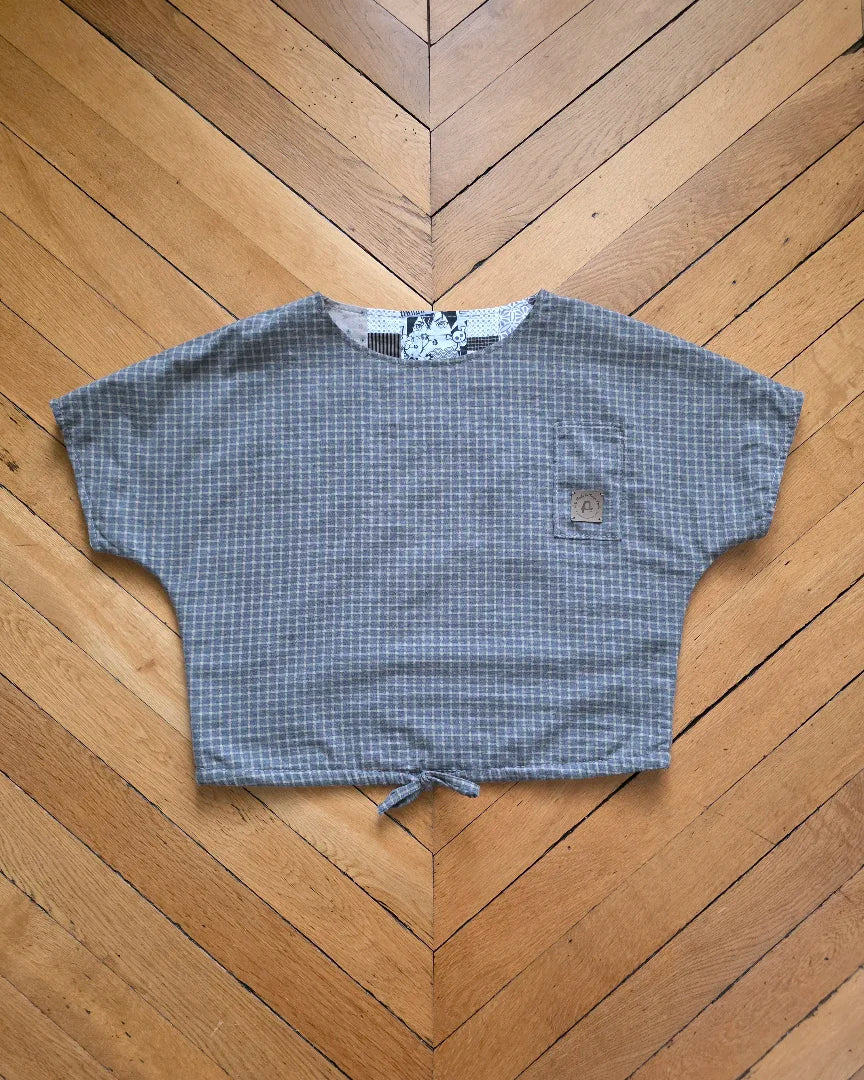 Blouse réversible femme en coton – seconde face – vue à plat