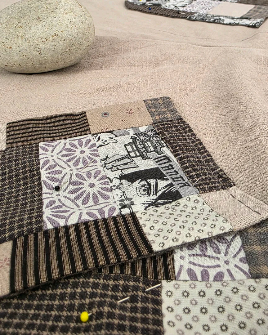 Patchwork de coton épinglé utilisé pour poches