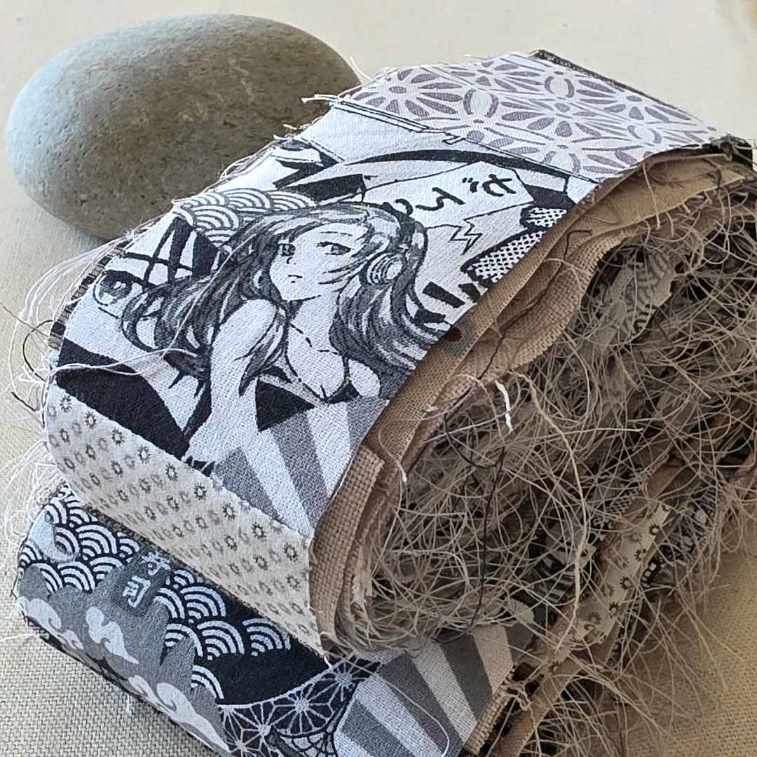 Recherche textile et assemblage patchwork Variations, Ma. Opus I