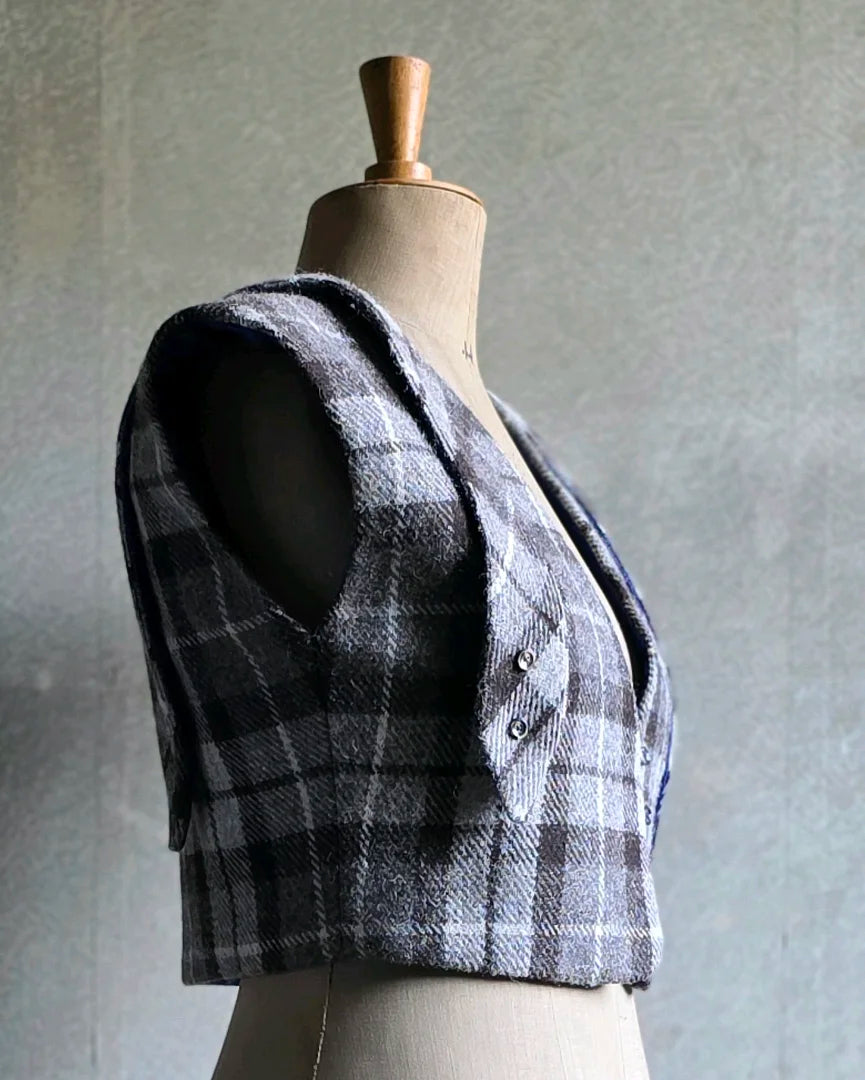 bolero pris harris tweed soie gots vue profil droit