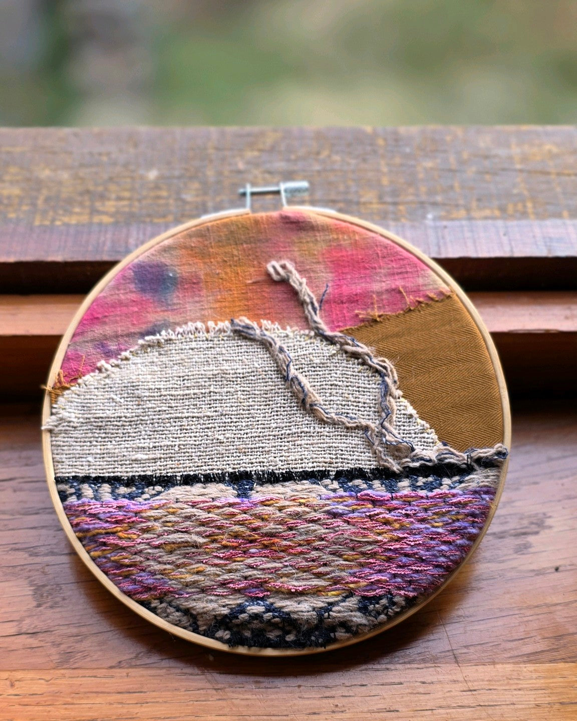 Décoration murale textile en patchwork, Échappée n°1, pièce unique artisanale
