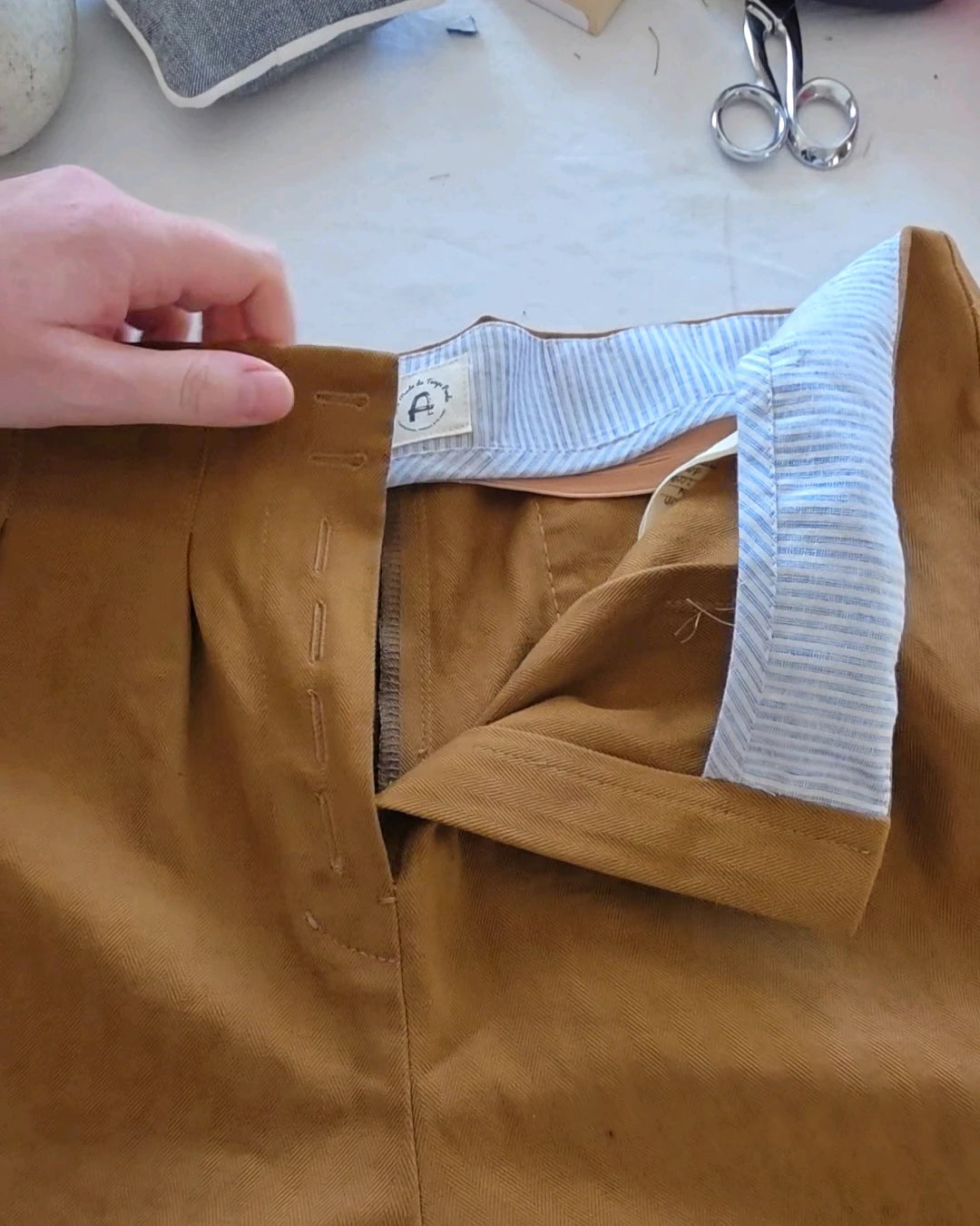 couture pantalon lin coton atelier a la mode du temps perdu france