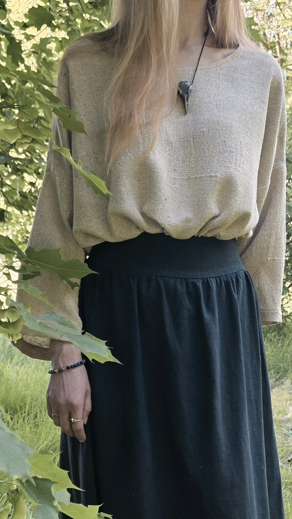 Blouse Salines en bourette de soie naturelle avec manches amples et taille ajustée | A la Mode du Temps Perdu