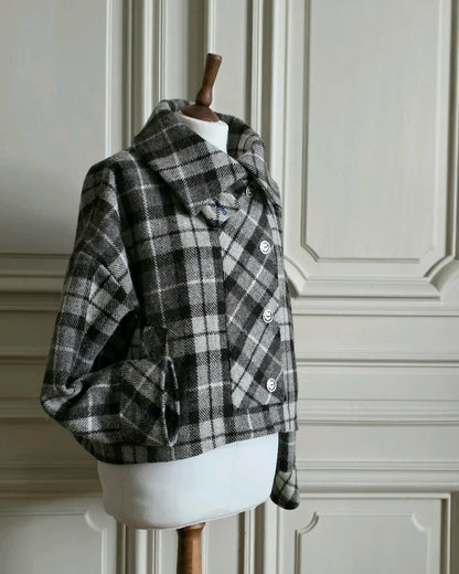 veste luba harris tweed col ouvert vue de trois quarts